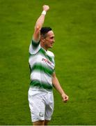 21 July 2019; Aaron McEneff of Shamrock Rovers celebrates after scoring his side's fifth goal during the SSE Airtricity League Premier Division match between Shamrock Rovers and UCD at Tallaght Stadium in Dublin. Photo by Seb Daly/Sportsfile