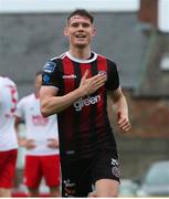 21 July 2019; Ryan Swan of Bohemians celebrates after scoring his side's third goal during the SSE Airtricity League Premier Division match between Bohemians and St Patrick's Athletic at Dalymount Park in Dublin. Photo by Michael P Ryan/Sportsfile