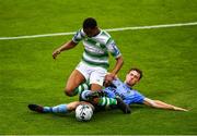 21 July 2019; Eric Abulu of Shamrock Rovers Eric Abulu is tackled by Harry McEvoy of UCD during the SSE Airtricity League Premier Division match between Shamrock Rovers and UCD at Tallaght Stadium in Dublin. Photo by Seb Daly/Sportsfile
