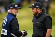 21 July 2019; Shane Lowry of Ireland and his caddy Brian Martin during Day Four of the 148th Open Championship at Royal Portrush in Portrush, Co Antrim. Photo by Ramsey Cardy/Sportsfile