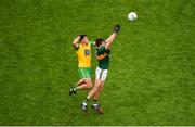 21 July 2019; Seán O'Shea of Kerry in action against Paul Brennan of Donegal during the GAA Football All-Ireland Senior Championship Quarter-Final Group 1 Phase 2 match between Kerry and Donegal at Croke Park in Dublin. Photo by Daire Brennan/Sportsfile