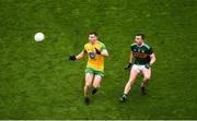 21 July 2019; Jamie Brennan of Donegal in action against Tom O'Sullivan of Kerry during the GAA Football All-Ireland Senior Championship Quarter-Final Group 1 Phase 2 match between Kerry and Donegal at Croke Park in Dublin. Photo by Daire Brennan/Sportsfile