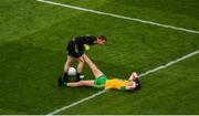 21 July 2019; Shaun Patton of Donegal helps his team-mate Caolan Ward with a cramp during the GAA Football All-Ireland Senior Championship Quarter-Final Group 1 Phase 2 match between Kerry and Donegal at Croke Park in Dublin. Photo by Daire Brennan/Sportsfile