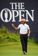 21 July 2019; Rickie Fowler of USA on the 18th green following his round during Day Four of the 148th Open Championship at Royal Portrush in Portrush, Co Antrim. Photo by Ramsey Cardy/Sportsfile