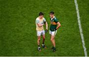 21 July 2019; Seán O'Shea, left, and David Clifford of Kerry after the GAA Football All-Ireland Senior Championship Quarter-Final Group 1 Phase 2 match between Kerry and Donegal at Croke Park in Dublin. Photo by Daire Brennan/Sportsfile