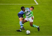 21 July 2019; Thomas Oluwa of Shamrock Rovers in action against Harry McEvoy of UCD during the SSE Airtricity League Premier Division match between Shamrock Rovers and UCD at Tallaght Stadium in Dublin. Photo by Seb Daly/Sportsfile