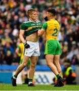 21 July 2019; Killian Spillane of Kerry has his jersey pulled by Odhrán McFadden Ferry of Donegal during the GAA Football All-Ireland Senior Championship Quarter-Final Group 1 Phase 2 match between Kerry and Donegal at Croke Park in Dublin. Photo by Ray McManus/Sportsfile