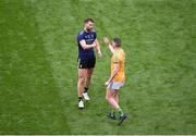 21 July 2019; Aidan O'Shea of Mayo shakes hands with Bryan Menton of Meath after the GAA Football All-Ireland Senior Championship Quarter-Final Group 1 Phase 2 match between Mayo and Meath at Croke Park in Dublin. Photo by Daire Brennan/Sportsfile