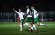 21 July 2019; Jonathan Afolabi of Republic of Ireland celebrates after scoring his side's first goal during the 2019 UEFA U19 European Championship Finals group B match between Republic of Ireland and Czech Republic at the FFA Academy Stadium in Yerevan, Armenia. Photo by Stephen McCarthy/Sportsfile