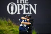 21 July 2019; Shane Lowry of Ireland celebrates with his caddy Brian Martin after winning The Open Championship on Day Four of the 148th Open Championship at Royal Portrush in Portrush, Co Antrim. Photo by Ramsey Cardy/Sportsfile