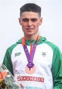 21 July 2019; Darragh McElhinney of Ireland with his Bronze medal after competing in the Men's 5000m final during Day Four of the European Athletics U20 Championships in Borås, Sweden. Photo by Giancarlo Colombo/Sportsfile