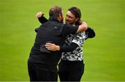 21 July 2019; Shane Lowry of Ireland is embraced by Tommy Fleetwood of England on the 18th green after winning The Open Championship on Day Four of the 148th Open Championship at Royal Portrush in Portrush, Co Antrim. Photo by Brendan Moran/Sportsfile Photo by Brendan Moran/Sportsfile
