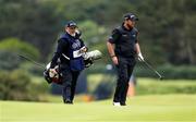 21 July 2019; Shane Lowry of Ireland and caddy Brian Martin on the 14th during Day Four of the 148th Open Championship at Royal Portrush in Portrush, Co Antrim. Photo by John Dickson/Sportsfile