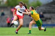 20 July 2019; Chloe McCaffrey of Tyrone in action against Megan Ryan of Donegal during the TG4 All-Ireland Ladies Football Senior Championship Group 4 Round 2 match between Donegal and Tyrone at TEG Cusack Park in Mullingar, Co. Westmeath. Photo by Piaras Ó Mídheach/Sportsfile