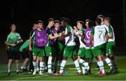 21 July 2019; Jonathan Afolabi celebrates with his Republic of Ireland team-mate Ciaran Brennan after scoring his side's opening goal during the 2019 UEFA U19 European Championship Finals group B match between Republic of Ireland and Czech Republic at the FFA Academy Stadium in Yerevan, Armenia. Photo by Stephen McCarthy/Sportsfile