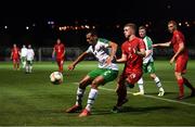 21 July 2019; Ali Reghba of Republic of Ireland and David Machácek of Czech Republic during the 2019 UEFA U19 European Championship Finals group B match between Republic of Ireland and Czech Republic at the FFA Academy Stadium in Yerevan, Armenia. Photo by Stephen McCarthy/Sportsfile