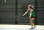 22 July 2019; Cliona Walsh of Ireland competes against Ida Johansson of Sweden in round 1 of the girls singles event at the Baku Tennis Academy during Day One of the 2019 Summer European Youth Olympic Festival in Baku, Azerbaijan. Photo by Eóin Noonan/Sportsfile