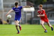 14 July 2019; Darragh Dempsey of Monaghan in action against Sean O'Donnell of Tyrone during the Electric Ireland Ulster GAA Football Minor Championship Final match between Monaghan and Tyrone at Athletic Grounds in Armagh. Photo by Piaras Ó Mídheach/Sportsfile