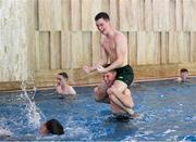 22 July 2019; Brian Maher on the shoulders of Mark McGuinness during a Republic of Ireland pool recovery session at the 2019 UEFA European U19 Championships in Yerevan, Armenia. Photo by Stephen McCarthy/Sportsfile