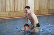 22 July 2019; Brian Maher on the shoulders of Mark McGuinness during a Republic of Ireland pool recovery session at the 2019 UEFA European U19 Championships in Yerevan, Armenia. Photo by Stephen McCarthy/Sportsfile