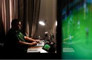 22 July 2019; Republic of Ireland performance analyst Martin Doyle prepares for their next game at the team hotel during the 2019 UEFA European U19 Championships in Yerevan, Armenia. Photo by Stephen McCarthy/Sportsfile