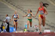 22 July 2019; Caoimhe Cronin of Ireland, 278, competing in the girls 400m heat at the Tofiq Bahramov Republican Stadium during Day One of the 2019 Summer European Youth Olympic Festival in Baku, Azerbaijan. Photo by Eóin Noonan/Sportsfile