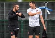 23 July 2019; Michael Duffy, left, with Brian Gartland during a Dundalk training session at Oriel Park in Dundalk, Co Louth. Photo by Ben McShane/Sportsfile