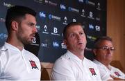 23 July 2019; Dundalk head coach Vinny Perth, centre, with Patrick Hoban, left, and first team coach John Gill during a Dundalk Press Conference at Oriel Park in Dundalk, Co Louth. Photo by Ben McShane/Sportsfile