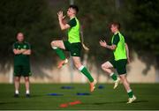 23 July 2019; Andy Lyons and Kameron Ledwidge, right, during a Republic of Ireland training session at the FFA Technical Centre ahead of their semi-final game of the 2019 UEFA European U19 Championships in Yerevan, Armenia. Photo by Stephen McCarthy/Sportsfile
