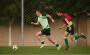 23 July 2019; Kameron Ledwidge and Ciaran Brennan, right, during a Republic of Ireland training session at the FFA Technical Centre ahead of their semi-final game of the 2019 UEFA European U19 Championships in Yerevan, Armenia. Photo by Stephen McCarthy/Sportsfile