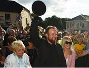 23 July 2019; The 2019 Open Champion Shane Lowry, his grandmother Emily Scanlon and wife Wendy Honner, with the Claret Jug at his homecoming event in Clara in Offaly. Photo by Seb Daly/Sportsfile