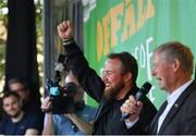 23 July 2019; The 2019 Open Champion Shane Lowry, left, and Michéal O Muircheartaigh at his homecoming event in Clara in Offaly. Photo by Seb Daly/Sportsfile