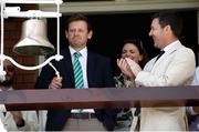 24 July 2019; Ed Joyce, former Ireland and England player, rings the ceremonial five minute bell during day one of the Specsavers Test Match between Ireland and England at Lords Cricket Ground in London, England. Photo by Matt Impey/Sportsfile