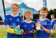 24 July 2019; Participants with signed boots during the Bank of Ireland Leinster Rugby Summer Camp in St Marys College RFC in Templeogue, Dublin. Photo by Seb Daly/Sportsfile
