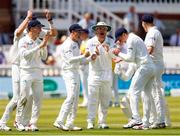 24 July 2019; Ireland players celebrate after Chris Waokes of England is given out after a DRS review during day one of the Specsavers Test Match between Ireland and England at Lords Cricket Ground in London, England. Photo by Matt Impey/Sportsfile