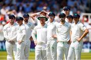 24 July 2019; Ireland players watch the DRS review of Joe Root of England on the big screen during day one of the Specsavers Test Match between Ireland and England at Lords Cricket Ground in London, England. Photo by Matt Impey/Sportsfile