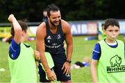 24 July 2019; Leinster player James Lowe with participants during the Bank of Ireland Leinster Rugby Summer Camp at Navan RFC in Navan, Co Meath. Photo by Piaras Ó Mídheach/Sportsfile