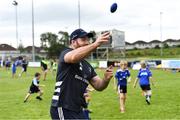 24 July 2019; Leinster player Michael Bent with participants during the Bank of Ireland Leinster Rugby Summer Camp at Navan RFC in Navan, Co Meath. Photo by Piaras Ó Mídheach/Sportsfile