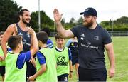 24 July 2019; Leinster players James Lowe, left, and Michael Bent with participants during the Bank of Ireland Leinster Rugby Summer Camp at Navan RFC in Navan, Co Meath. Photo by Piaras Ó Mídheach/Sportsfile