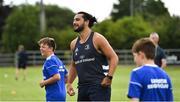 24 July 2019; Leinster player James Lowe with participants during the Bank of Ireland Leinster Rugby Summer Camp at Navan RFC in Navan, Co Meath. Photo by Piaras Ó Mídheach/Sportsfile