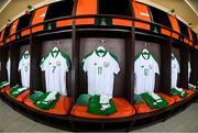 24 July 2019; The Republic of Ireland dressing room prior to the 2019 UEFA U19 Championships semi-final match between Portugal and Republic of Ireland at Banants Stadium in Yerevan, Armenia. Photo by Stephen McCarthy/Sportsfile