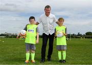 24 July 2019; Republic of Ireland U21 head coach Stephen Kenny poses for a photograph with participants during a FAI Festival of Football at Duleek FC in Duleek, Co Meath. Photo by Harry Murphy/Sportsfile