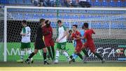 24 July 2019; Vitor Ferreira of Portugal celebrates after scoring his side's first goal during the 2019 UEFA U19 Championships semi-final match between Portugal and Republic of Ireland at Banants Stadium in Yerevan, Armenia. Photo by Stephen McCarthy/Sportsfile