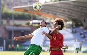 24 July 2019; Ali Reghba of Republic of Ireland and Tomás Tavares of Portugal during the 2019 UEFA U19 Championships semi-final match between Portugal and Republic of Ireland at Banants Stadium in Yerevan, Armenia. Photo by Stephen McCarthy/Sportsfile