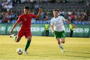 24 July 2019; Gonçalo Ramos of Portugal shoots to score his side's third goal during the 2019 UEFA U19 Championships semi-final match between Portugal and Republic of Ireland at Banants Stadium in Yerevan, Armenia. Photo by Stephen McCarthy/Sportsfile