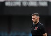 24 July 2019; Andy Boyle of Dundalk arrives prior to the UEFA Champions League Second Qualifying Round 1st Leg match between Dundalk and Qarabag FK at Oriel Park in Dundalk, Louth. Photo by Seb Daly/Sportsfile