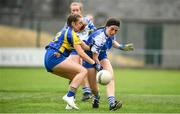 24 July 2019; Nessa Nic Iomhair of Waterford in action against Kamille Burke of Longford during the All-Ireland U16 ‘B’ Championship Final 2019 match between Longford and Waterford at St Brendans Park in Birr, Co Offaly. Photo by David Fitzgerald/Sportsfile