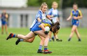 24 July 2019; Kate Shannon of Longford in action against Aoife Brazil of Waterford during the All-Ireland U16 ‘B’ Championship Final 2019 match between Longford and Waterford at St Brendans Park in Birr, Co Offaly. Photo by David Fitzgerald/Sportsfile