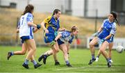 24 July 2019; Nessa Nic Iomhair of Waterford saves the shot from Melissa O'Kane of Longford during the All-Ireland U16 ‘B’ Championship Final 2019 match between Longford and Waterford at St Brendans Park in Birr, Co Offaly. Photo by David Fitzgerald/Sportsfile