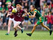 24 July 2019; Kate Slevin of Galway in action against Tori Foster-Carroll of Meath during the All-Ireland U16 ‘A’ Championship Final 2019 match between Galway and Meath at St Rynagh's in Banagher, Co Offaly. Photo by Piaras Ó Mídheach/Sportsfile